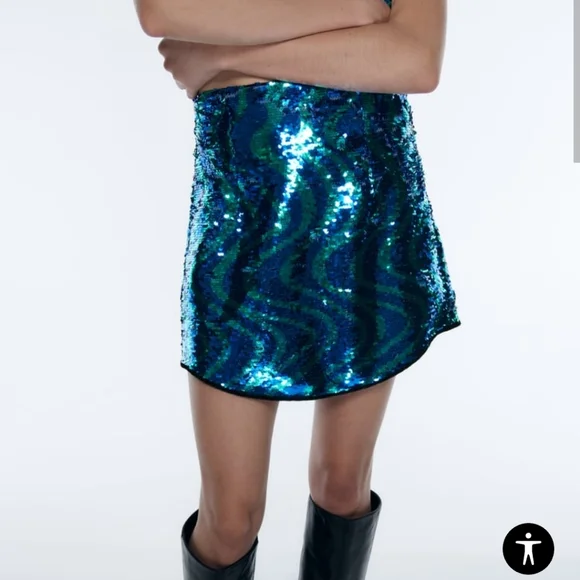 NWTs zara sequin skirt and top set